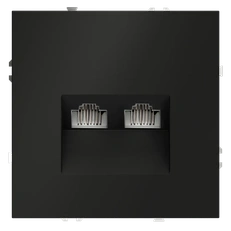 Изображение Розетка компьютерная встраиваемая VOLTUM S70 двойная RJ45+RJ45 кат.6 (черный матовый)
